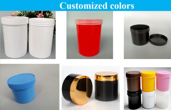 OEM 150g 250g 500g Facial Cream Plastic Jar Black Blue Pink White Scrub Container Body Face Lip Scrub Containers with PP Screw Cap