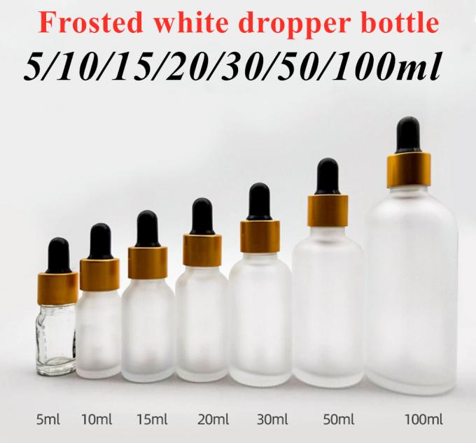 High Quality 10ml 15ml 20ml 30ml 50ml White Frosted Glass Essential Oil Bottle Serum Oil Bottle