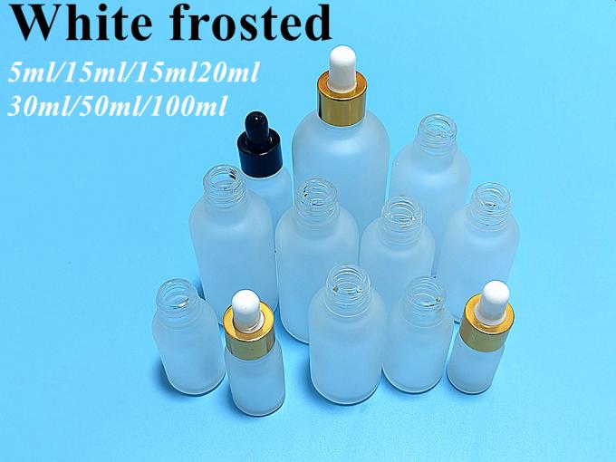 High Quality 10ml 15ml 20ml 30ml 50ml White Frosted Glass Essential Oil Bottle Serum Oil Bottle