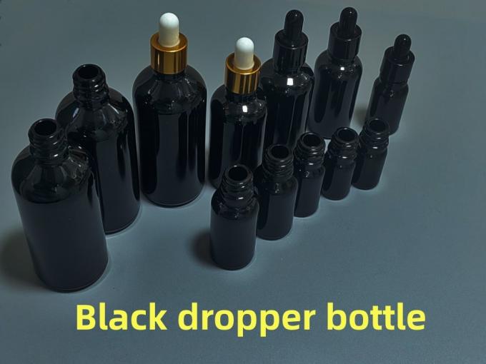 Wholesale Cheap Black 10, Ml 15ml 20ml 30ml 50ml Glass Essential Oil Dropper Bottle with Plastic Gold Pipette