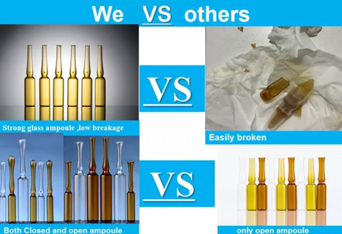 Clear Amber Glass Ampoules Vial Pharmaceutical Bottles Amber Glass Ampoule