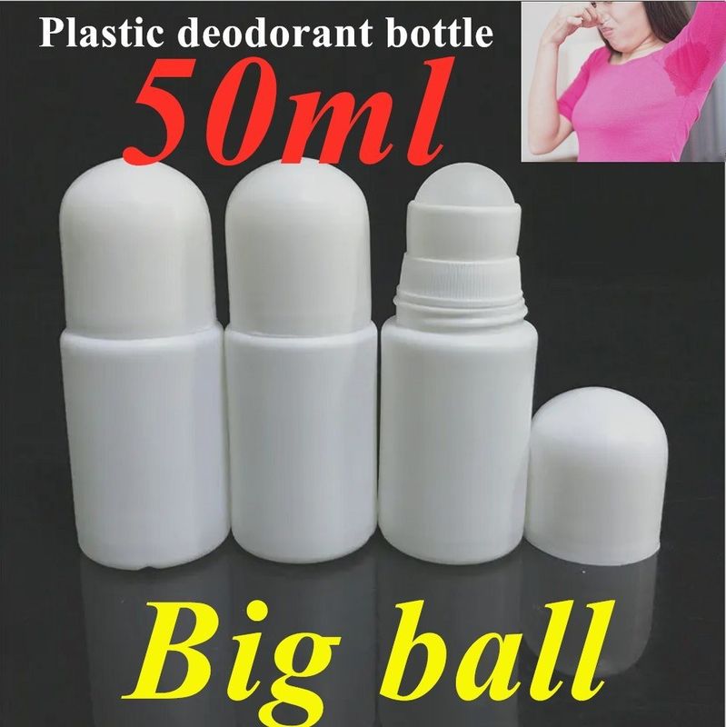 30ml 50ml 60ml 흰색 플라스틱 롤러 병 HDPE 롤-온 디오더런트 병 빈 재충전 가능한 휴대용 여행 롤