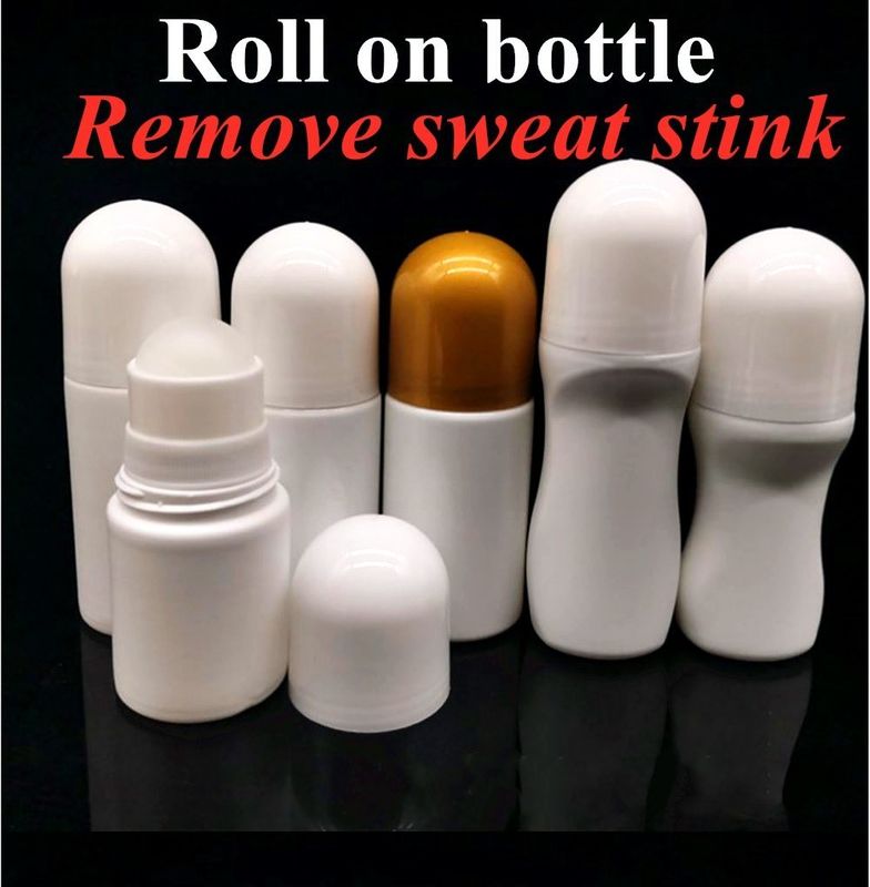 30ml 50ml 100ml 빈 둥근 롤 팩 컨테이너 병 흰색 PE 롤 볼 플라스틱 롤-온 디오드론 병