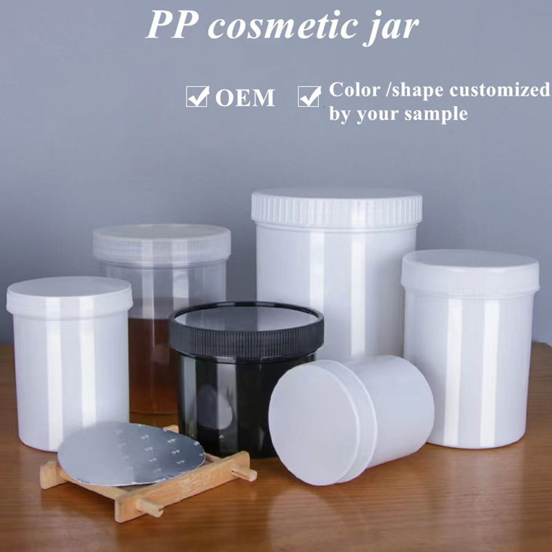 넓은 입 150ml 250ml 500ml 1000ml PP 플라스틱 항아리 화장품 포장 머리 수액 몸 화장품 항아리 스크럽 항아리 컨테이너