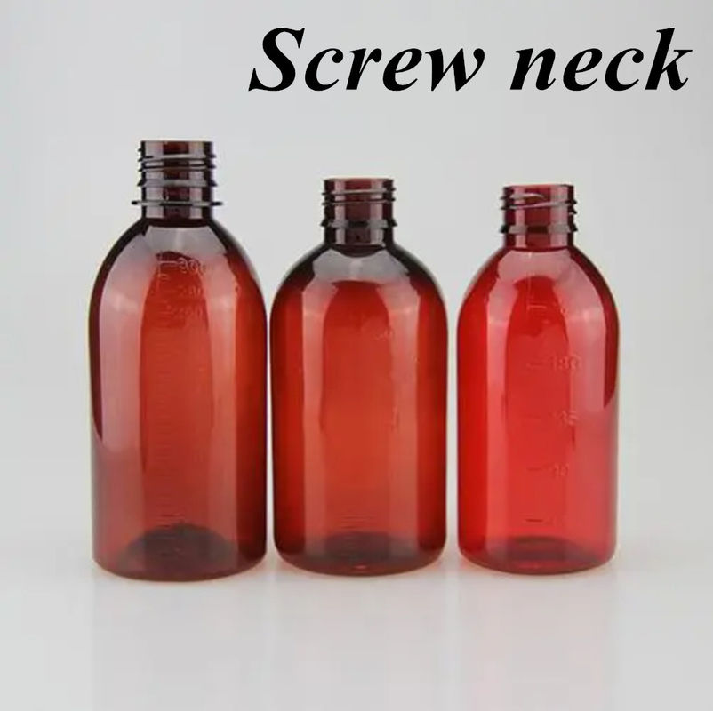 100ml 120ml 150ml 200ml 앰버 둥근 약품 애완 동물 구강 액체 기침 시럽 PP 나사 캡과 함께 플라스틱 병
