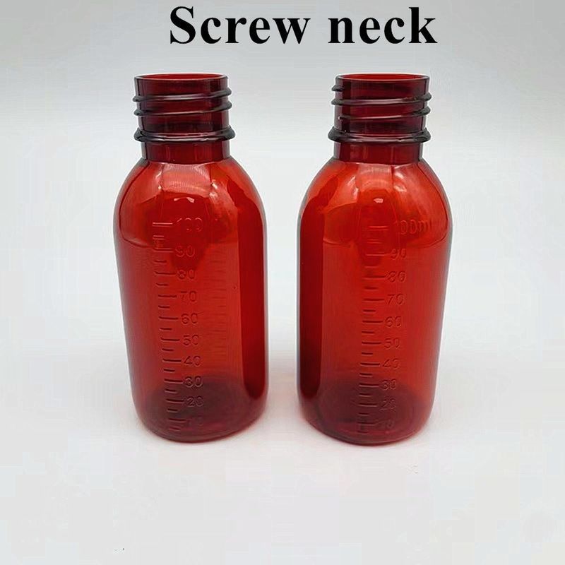 100ml 120ml 구강 액체 애완 동물 앰버 기침 시럽 용기 앰버 빈 기침 시럽 병 로프 캡