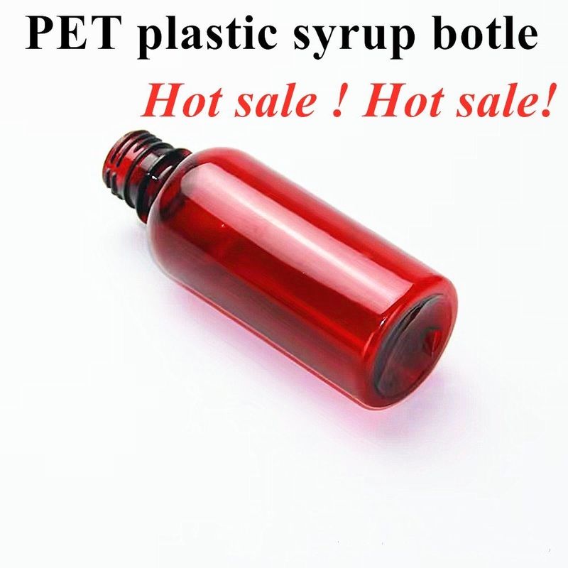 100ml 120ml 기침 시럽 병 구강 액체 플라스틱 병 PET 빈 둥글 앰버 시럽 플라스틱 병