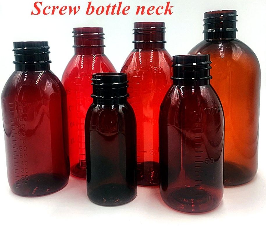 구강용 액체용 CRC 나사 캡이 있는 갈색 100ml 120ml 애완 동물 시럽 병