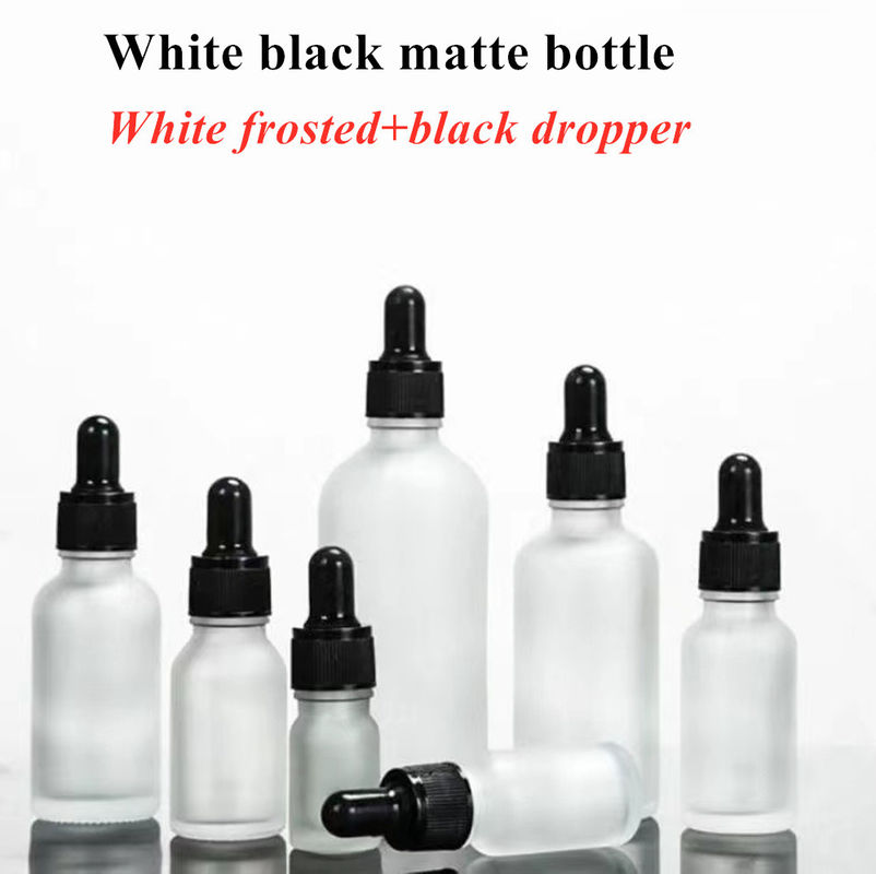 10ml 15ml 20ml 30ml 50ml 흰색 얼음 유리 에센셜 오일 병 세럼 오일 병