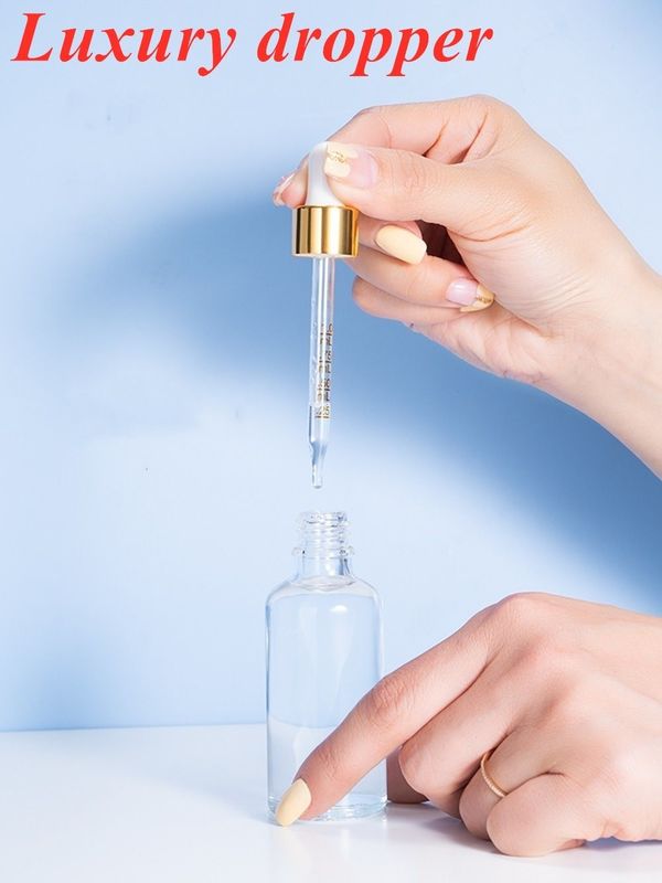 10ml 20ml 30ml 빈 둥글 흰색 얼음 유리 에센셜 오일 병 피부 관리 머리카락 세럼 화장품
