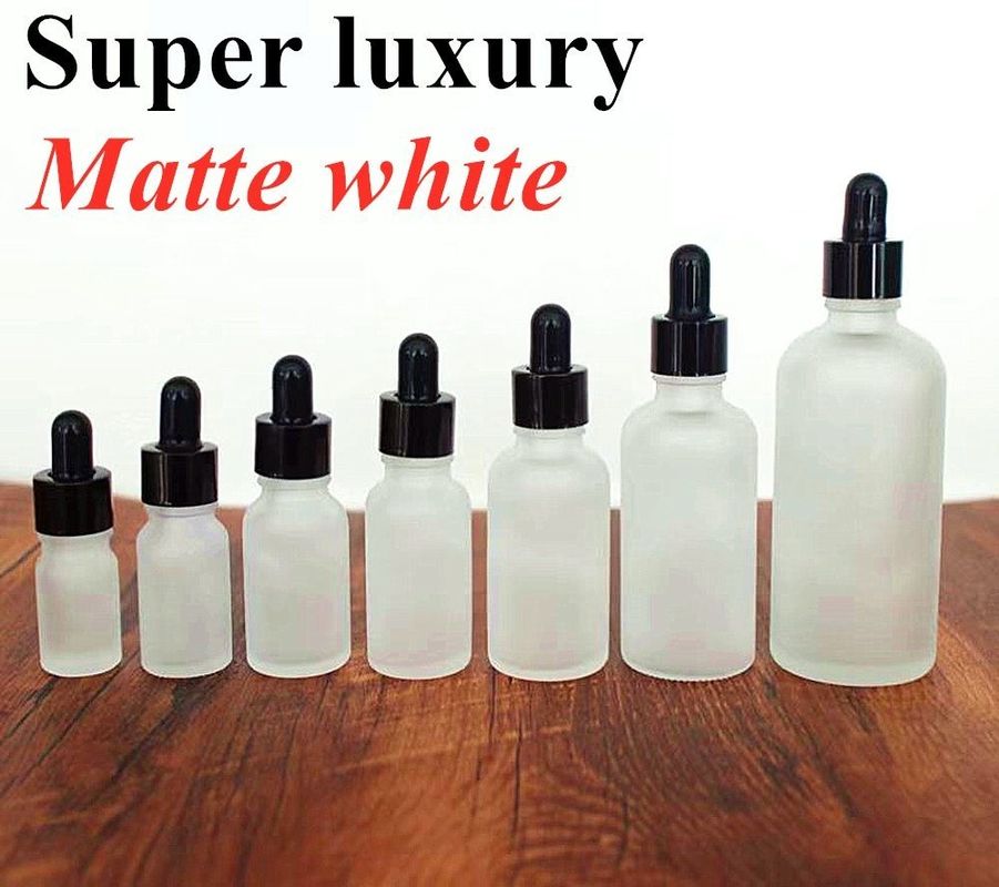 럭셔리 15ml 20ml 30ml 50ml 빈 에센셜 오일 매트 화이트 얼음 앰버 에센셜 오일 유리 드롭퍼 병