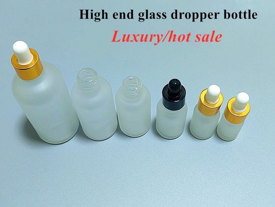 10ml 20ml 30ml 50ml 100ml 오블릭 어깨 유리 에센셜 오일 병 백색 얼음 적방 병