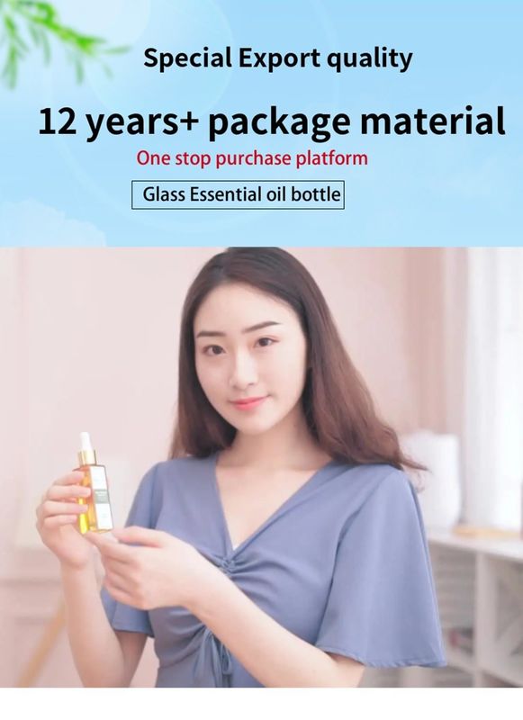 10ml 20ml 30ml 50ml 100ml 오블릭 어깨 유리 에센셜 오일 병 백색 얼음 적방 병