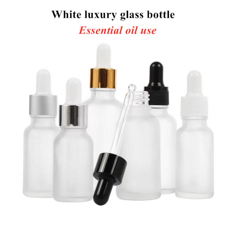 1온스 2온스 5ml 10ml 15ml 20ml 30ml 50ml 빈 에센셜 오일 피부 관리 세럼 얼굴 손 사용 흰 얼음 유리 방울 병