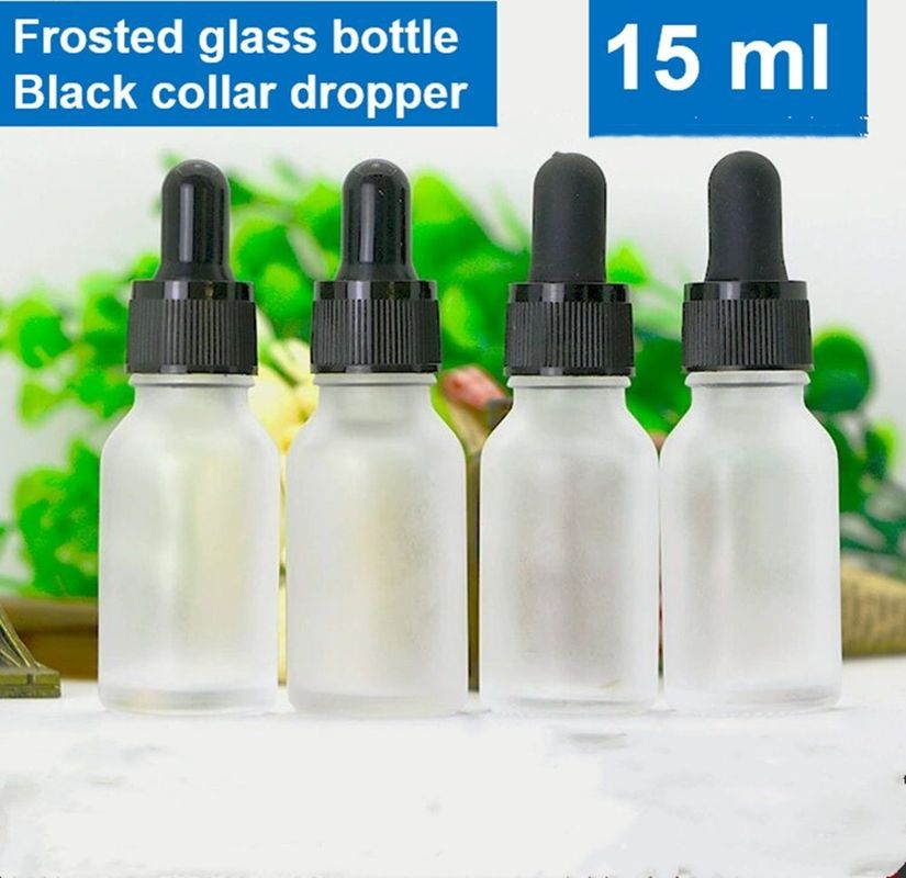 매트 매트 하얀색 20ml 30ml 유리 방울병 유리 혈청 에센셜 오일 병 블랙 방울병 캡