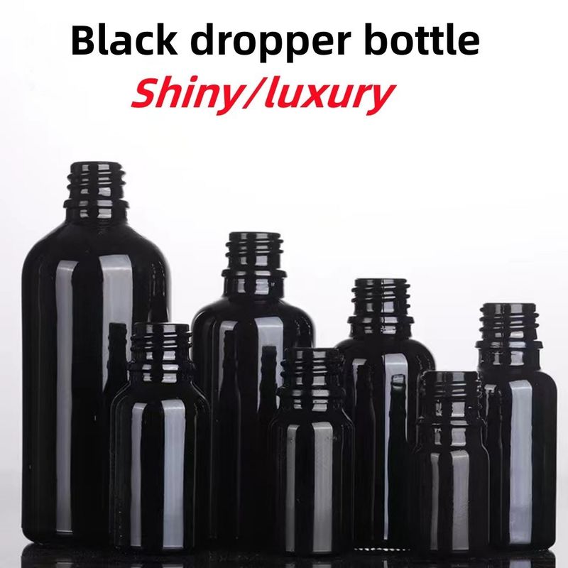 5ml 10ml 15ml 30ml 어두운 보라색 유리 혈청 병 피부 관리를 위한 화장품 포장 유리 방울 병 파이펫 캡과 함께