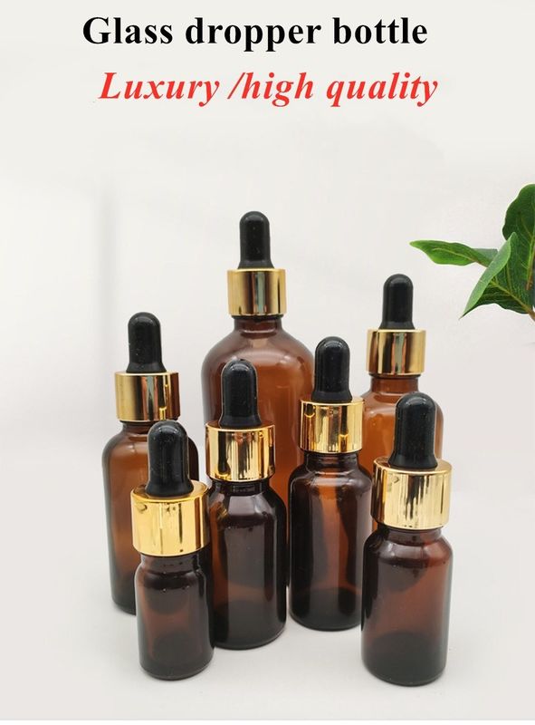 핫 판매 5ml 10ml 15ml 30ml 50ml 앰버 정액 에센셜 오일 병 유리 방울 병