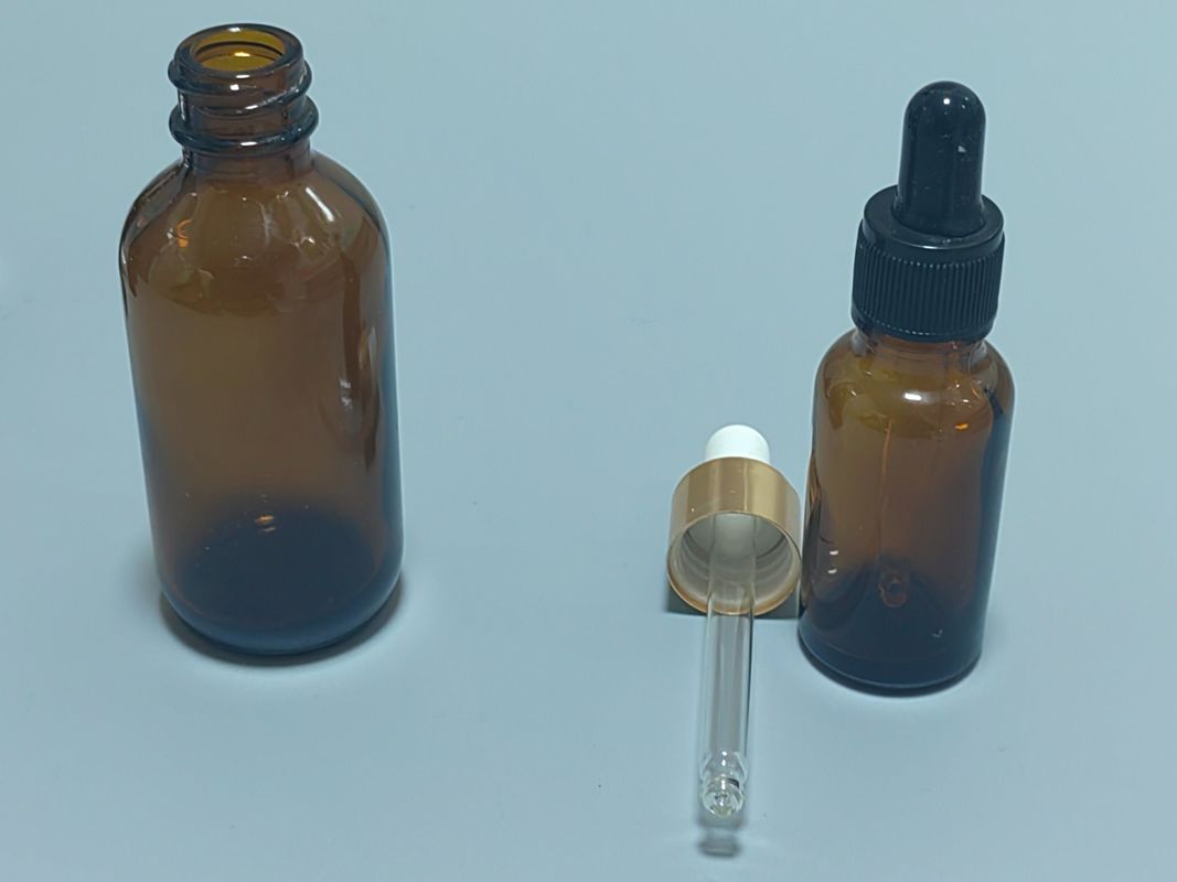 에센셜 오일 패키지 1OZ 2OZ 20ml 30ml 50ml 앰버 에센셜 오일 세럼 어린이 보호 캡과 함께 유리 방울병