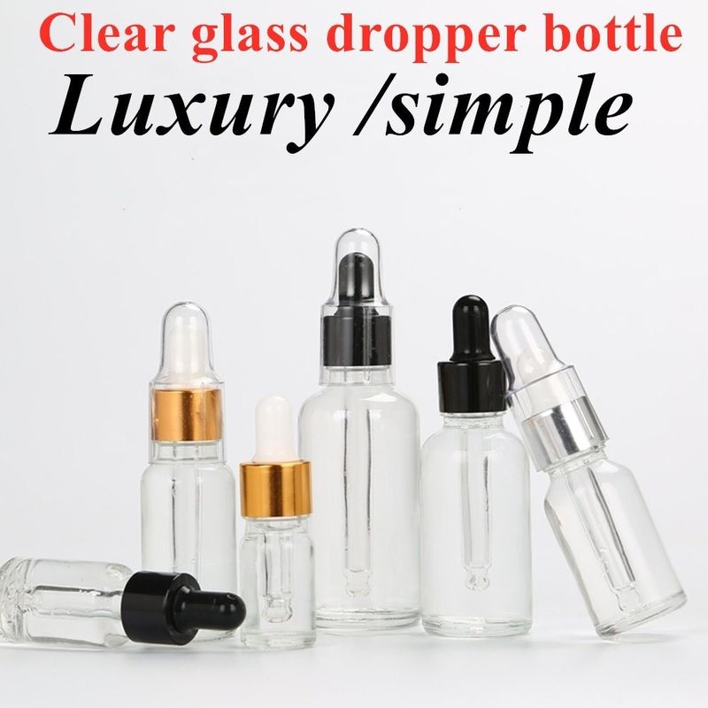 15ml 20ml 50ml 100ml 럭셔리 빈 맑은 투명한 세럼 머리카락 에센셜 오일 유리 방울병 피부 관리