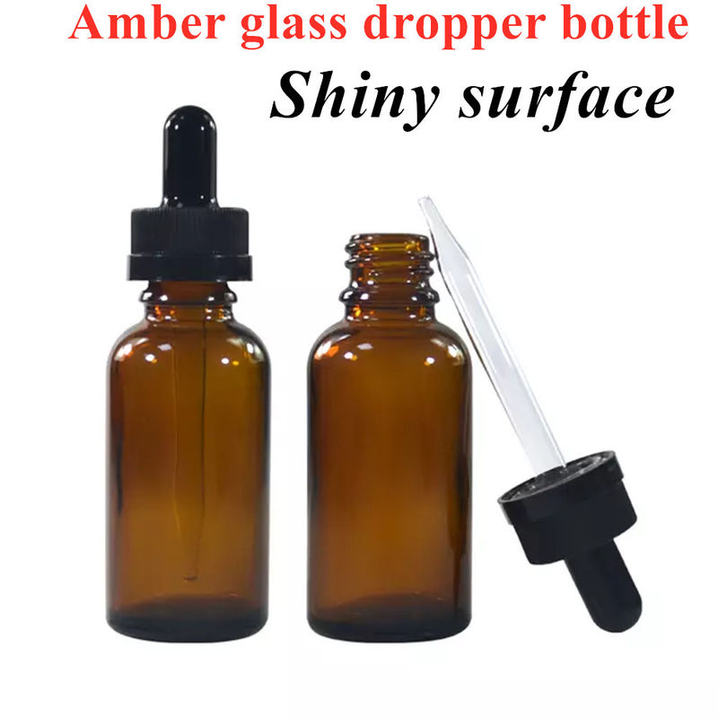 30ml 50ml 빈 둥근 앰버 여행 휴대용 혈청 피부 관리 에센셜 오일 유리 방울병 유아 보호 방울병