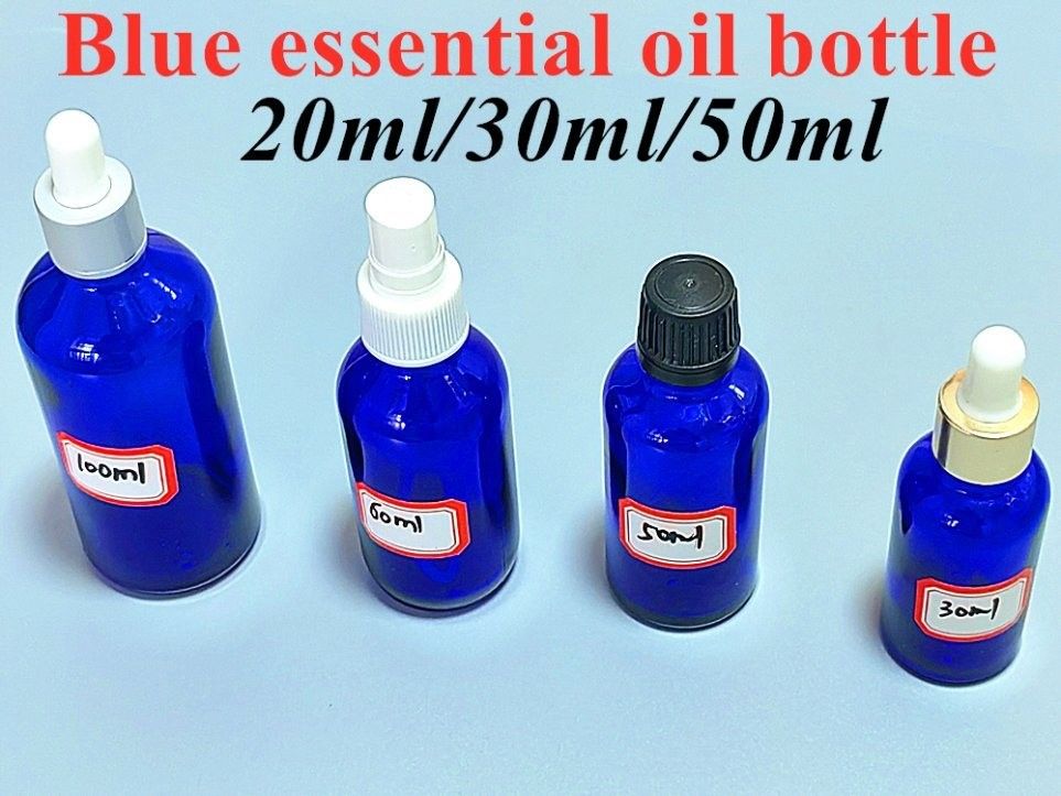 화장품 유리 블루 세럼 방울병 20ml 30ml 50ml 럭셔리 에센셜 오일 방울병