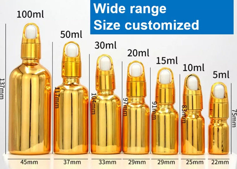 고품질 럭셔리 화장품 패키지 10ml 20ml 30ml 50ml 전자기 금 에센셜 오일 세움 유리 방울병