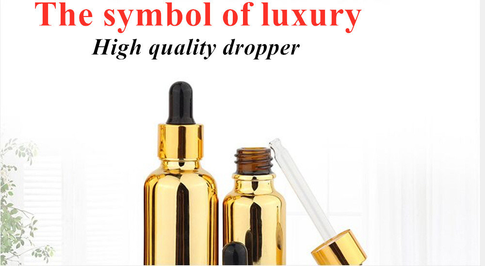 20ml 30ml 50ml 빈 재사용 전자기 금 화장품 패키지 혈청 피부 관리 에센셜 오일 유리 방울 병