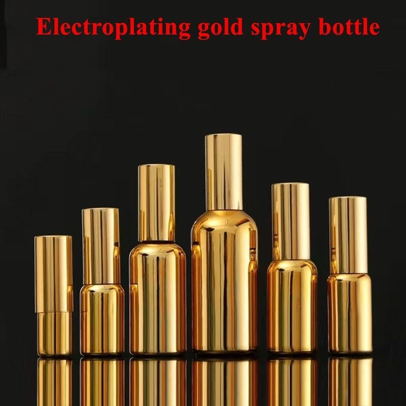 30ml 50ml 전자기 접착 금 은 유리 스프레이 화장품 병 금 화장품 에센셜 오일 병