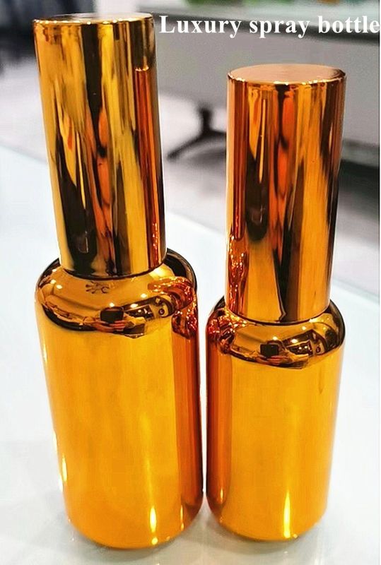 30ml 50ml 전자기 접착 금 은 유리 스프레이 화장품 병 금 화장품 에센셜 오일 병