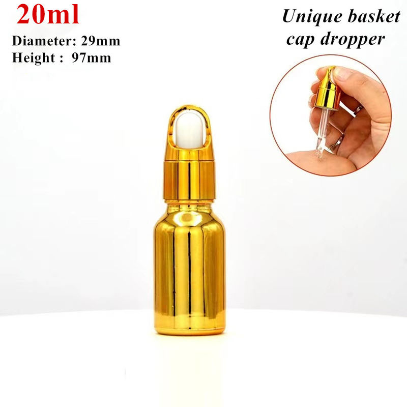 10ml 20ml 30ml 50ml 전자기 금색 고급 화장품 포장 유리 방울병