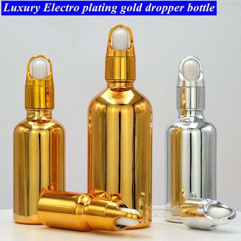 10ml 20ml 30ml 50ml 전자기 금색 고급 화장품 포장 유리 방울병