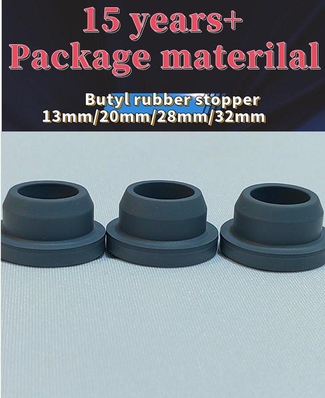 13mm 20mm 28mm 32mm 회색 실리콘 의료 유리 주입 용품 접시 닫기 의약품 부틸 고무 막대