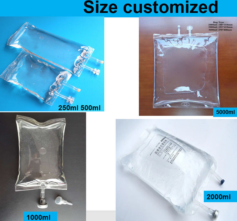 대형 용량 2000ml 3000ml 5000ml 7mm 수의용 일회용 PVC 투여 IV 봉지