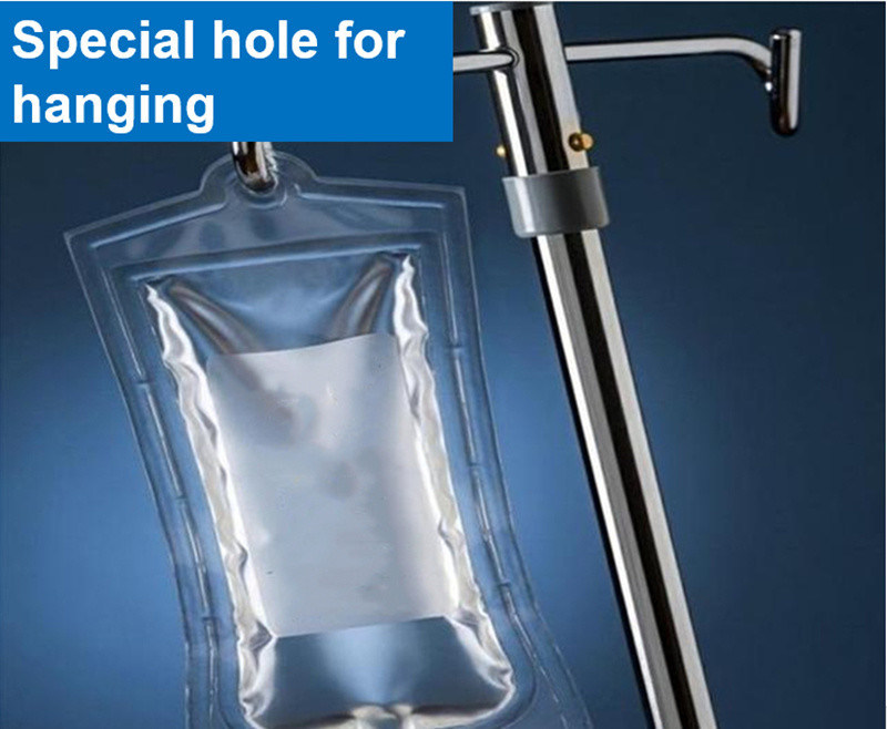 의료용 빈 PVC 인퓨전 봉지 정상 염분 나트륨 클로라이드 방울 봉지 100ml 250 Cc 500cc 두 개의 포트 IV PVC 인퓨전 봉지