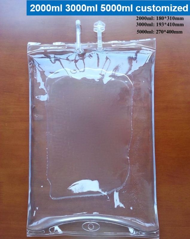 500ml IV 용액 의료 액체 가방 두 개의 튜브 투여 봉지 Non DEHP 빈 IV 봉지 Single Port butterfly twist-of