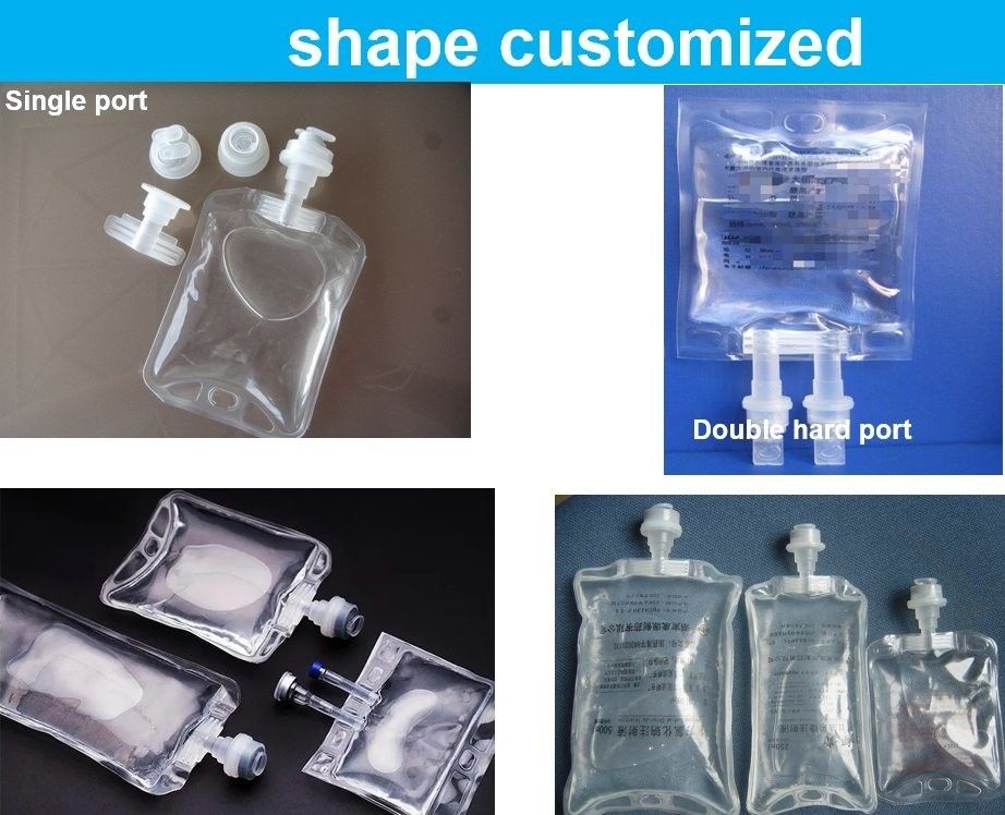 의료용 250ml 500ml 의료용 방울 봉지 살균성 정상 염분 용액 일회용 비 PVC 투여 봉지 IV 액정 용액 봉지