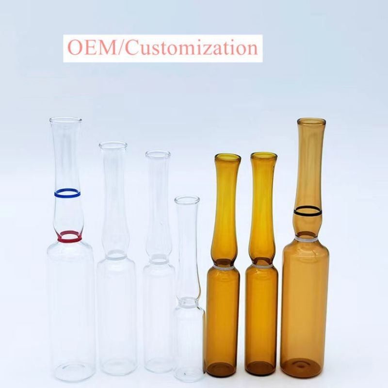 1ml5ml 10ml 20ml 화장품 피부 관리 의약품 유리 앰풀 컬러 링 로고 인쇄 스크린 인쇄 B 형태