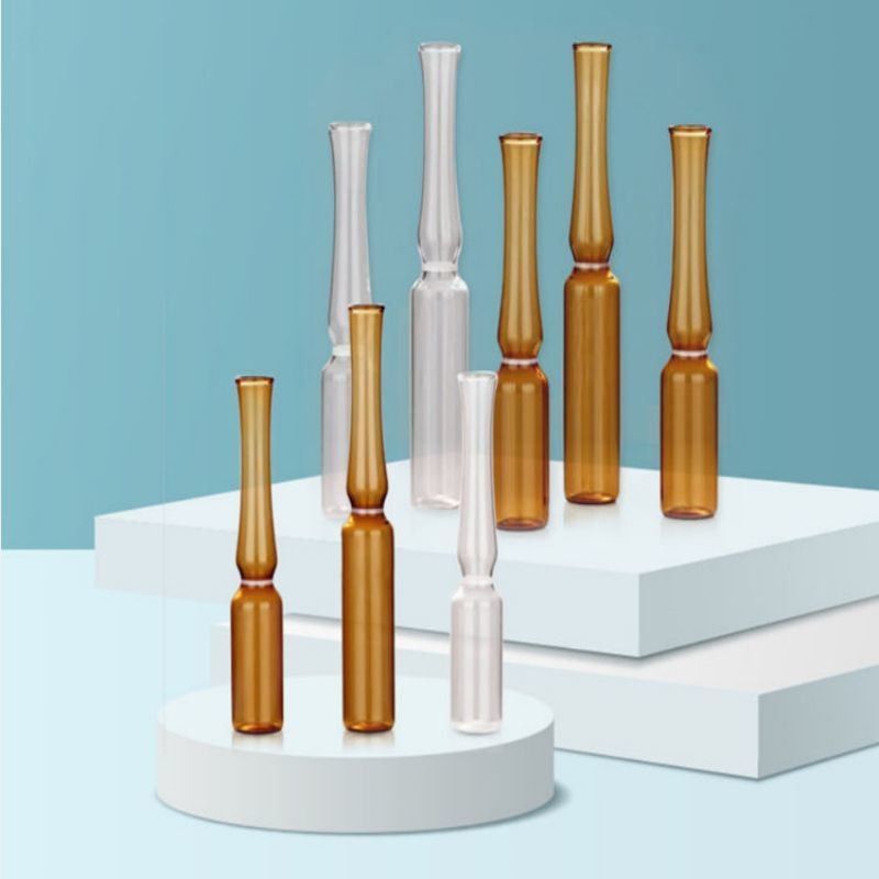 5ml 10ml 20ml 투명 앰버 튜블 유리 앰풀, 컬러 링 브레이크 의료 중립 보로실리케이트 유리 앰풀