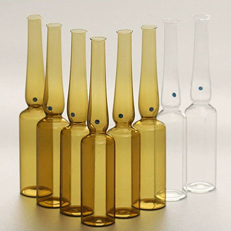 5ml 10ml 20ml 투명 앰버 튜블 유리 앰풀, 컬러 링 브레이크 의료 중립 보로실리케이트 유리 앰풀