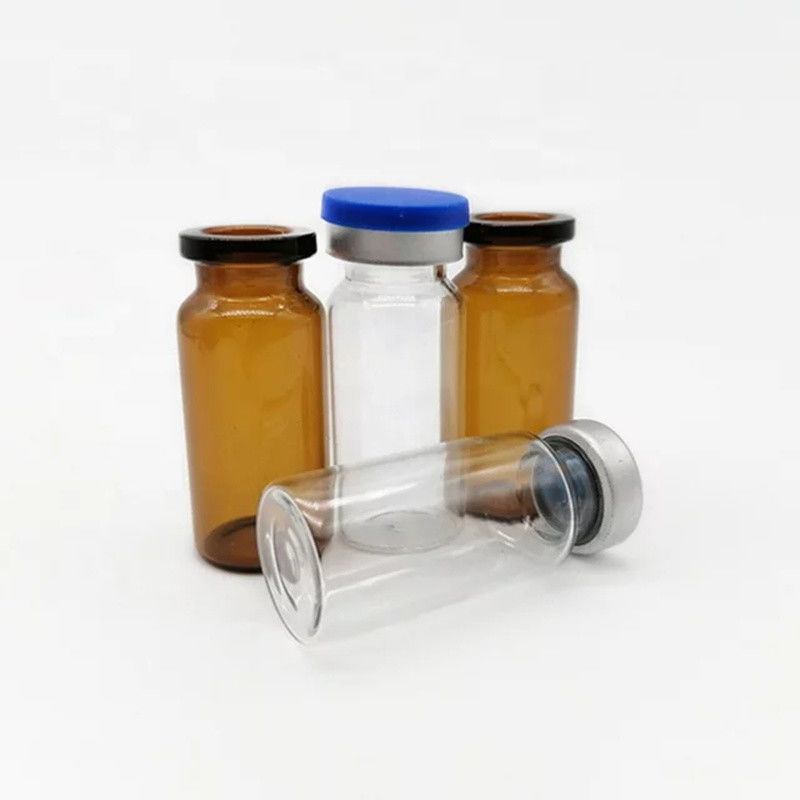 2ml 5ml 7ml 냉동 건조 유리 병 의약품 튜버 백신 선명한 앰버 유리 병 알루미늄 캡과 함께