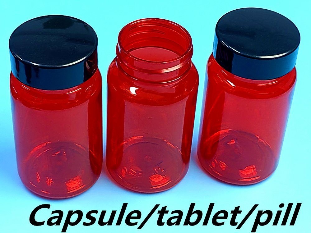 100ml 반려동물 레드 의약품 처방약 용기 병 영양 보충제 캡슐 단백질 의약품 병