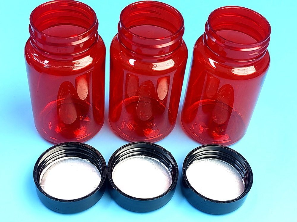 100ml 반려동물 레드 의약품 처방약 용기 병 영양 보충제 캡슐 단백질 의약품 병