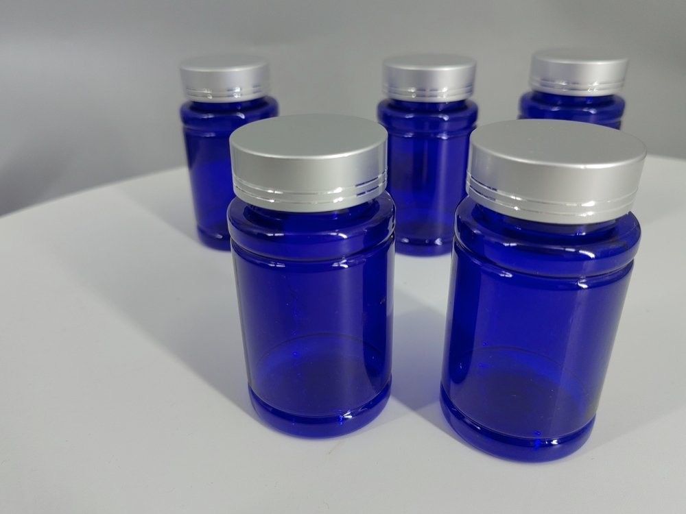 플라스틱 비타민 보충제 병 PET 캡슐 태블릿 약 병 파란색 100ml 120ml 플라스틱 용기 약 병