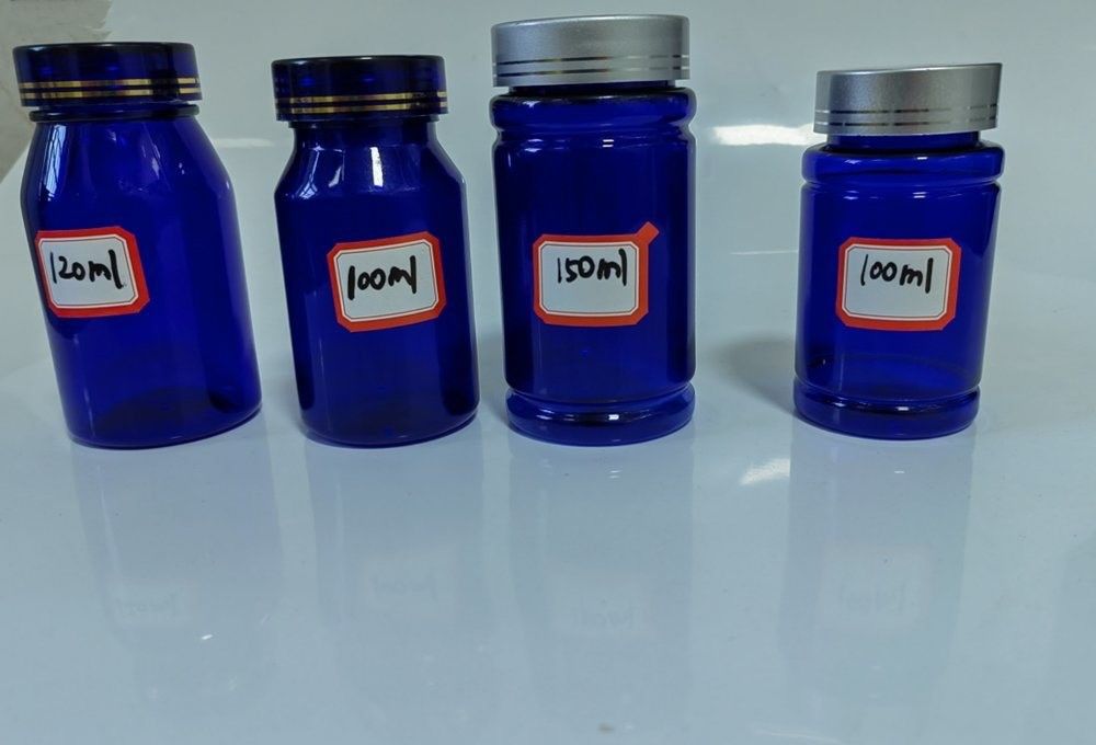 의약품 100ml 120ml 175ml 파란색 PET 플라스틱 알약 캡슐 병 건강 관리 알약 약 병 나사 캡슐
