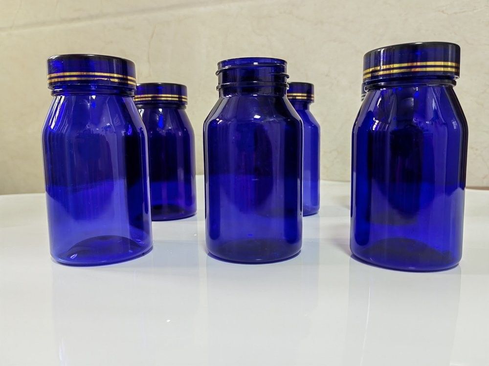 의약품 100ml 120ml 175ml 파란색 PET 플라스틱 알약 캡슐 병 건강 관리 알약 약 병 나사 캡슐