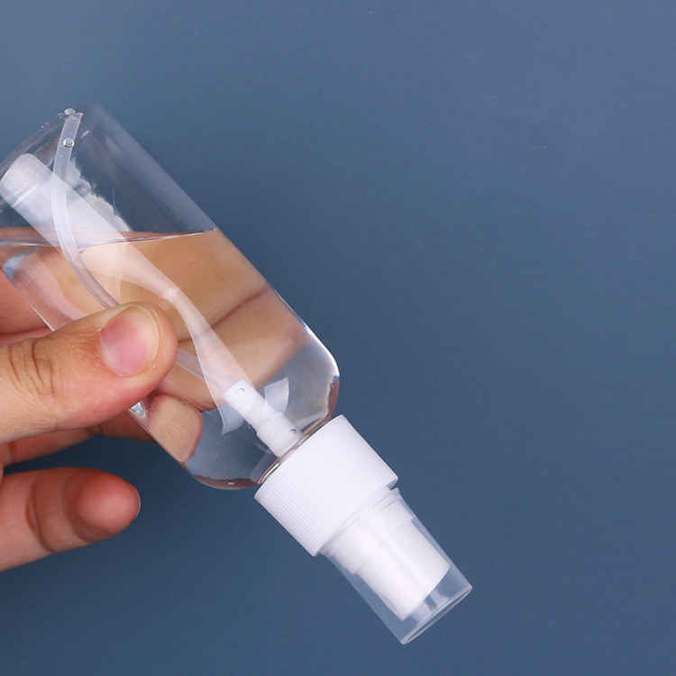 60ML 100ML 둥근 모양 작은 PET 플라스틱 스프레이 병 l 50ml 화장품 PET 투명한 손 씻기 세제 스프레이 병