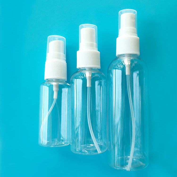 여행 크기 휴대용 빈 플라스틱 알코올 PET 스프레이 병 손 위생제 흰색 스프레이 펌프 몸 플라스틱 스프레이 병