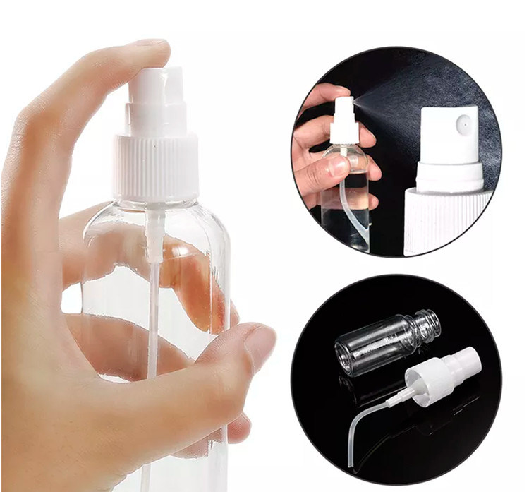여행 크기 휴대용 빈 플라스틱 알코올 PET 스프레이 병 손 위생제 흰색 스프레이 펌프 몸 플라스틱 스프레이 병