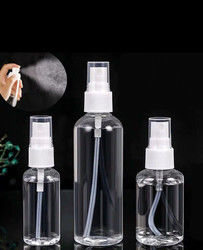 30ml 60ml 100ml 재충전 알코올 투명 투명 빈 플라스틱 스프레이 병 얇은 안개 스프레이와 함께 PET 스프레이 병