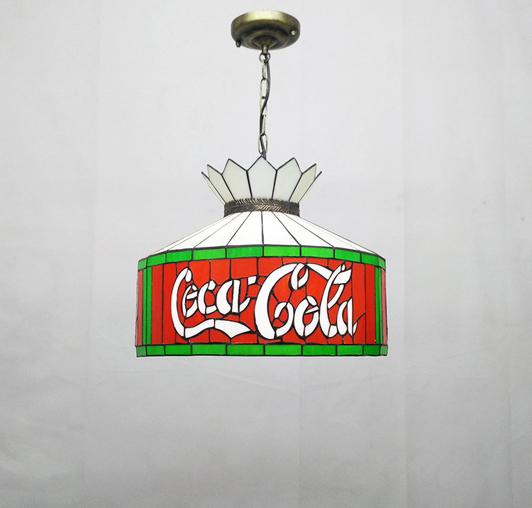 12' 바 레스토랑 카페 식실 힐링 라이트 천장 라이트 레드 스테인드 글래스 LED 랜더 랜더 램프